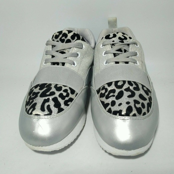 Twisted Slip in & Step Out Glitter Silver / Black Ladies Shoe Size 7.5 - Picture 2 of 10